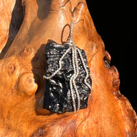 Tibetan Tektite Sterling Pendant #7536-Moldavite Life