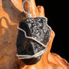 Tibetan Tektite Sterling Pendant #7537-Moldavite Life