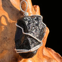 Tibetan Tektite Sterling Pendant #7537-Moldavite Life