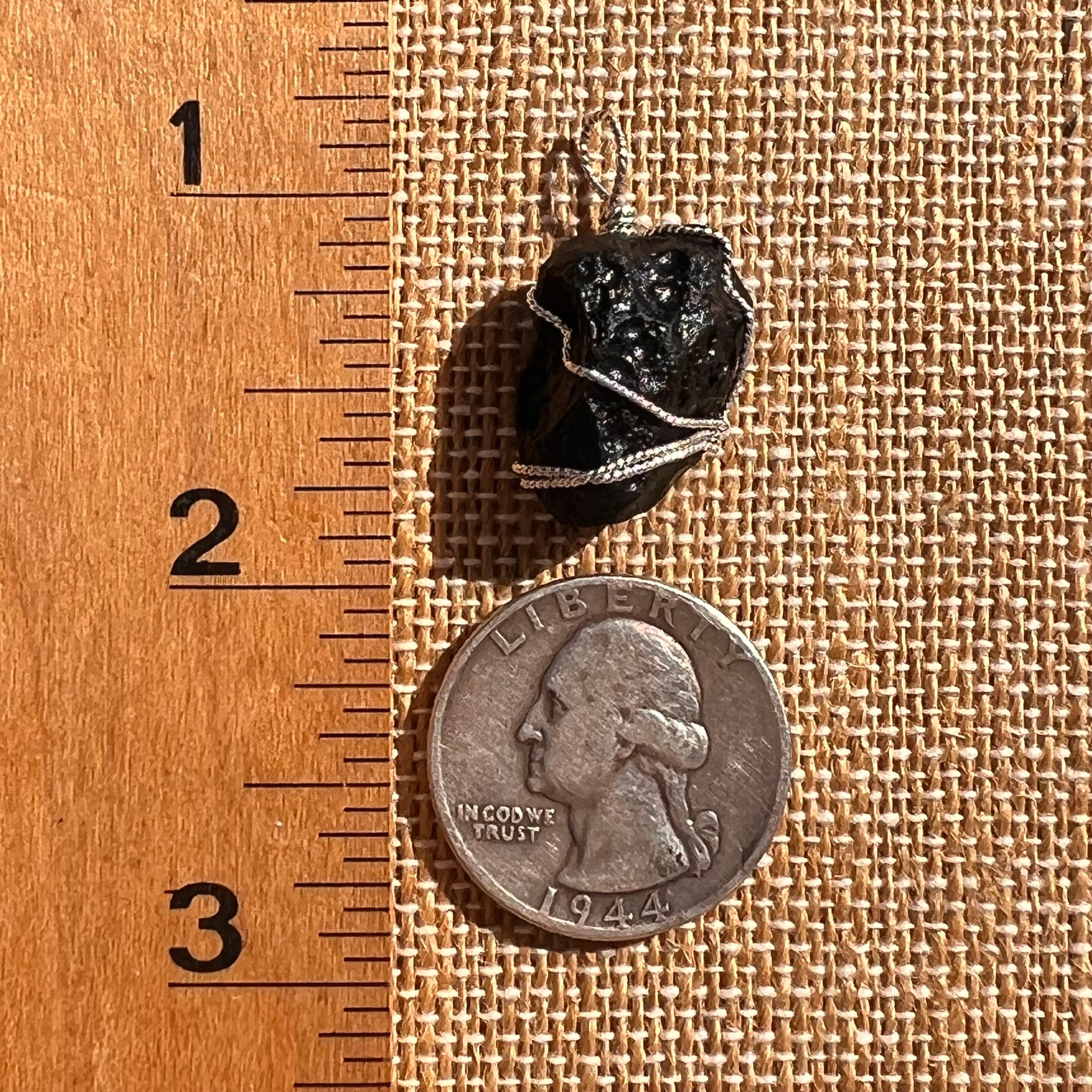 Tibetan Tektite Sterling Pendant #7537-Moldavite Life