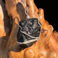 Tibetan Tektite Sterling Pendant #7537-Moldavite Life