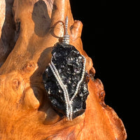 Tibetan Tektite Sterling Pendant #7538-Moldavite Life