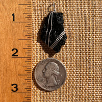 Tibetan Tektite Sterling Pendant #7539-Moldavite Life