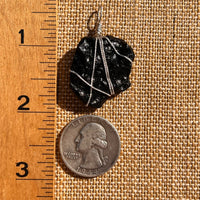 Tibetan Tektite Sterling Pendant #7541-Moldavite Life