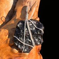 Tibetan Tektite Sterling Pendant #7541-Moldavite Life