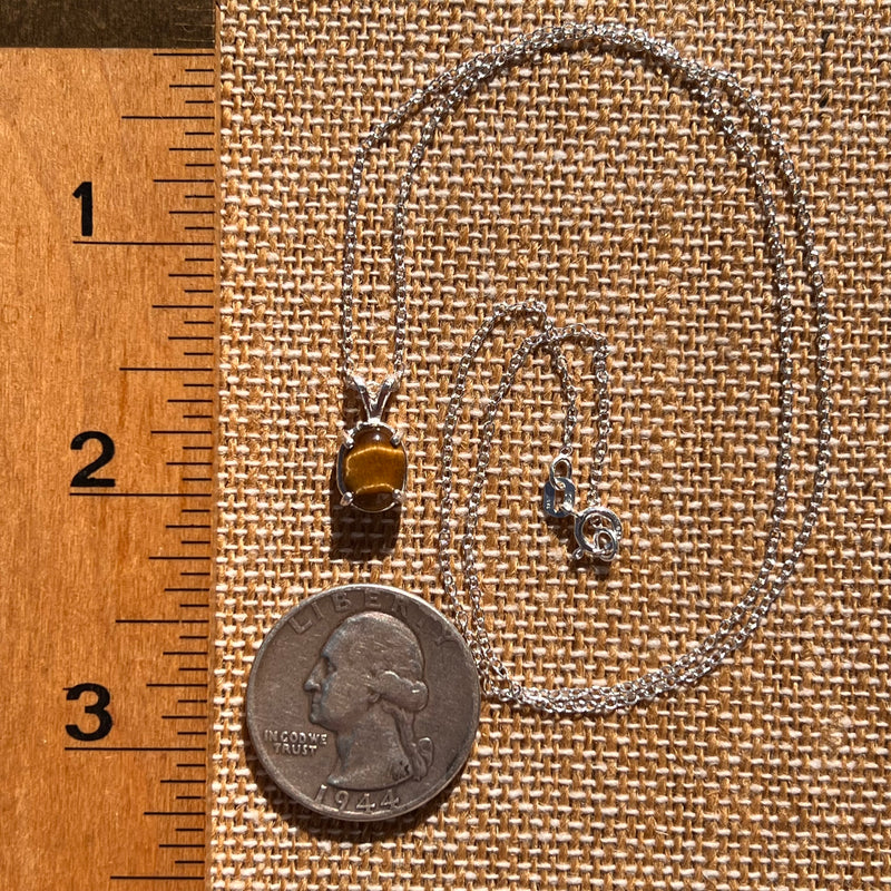 Tiger Eye Necklace Sterling Silver #7756-Moldavite Life