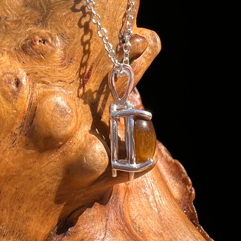 Tiger Eye Necklace Sterling Silver #7757-Moldavite Life