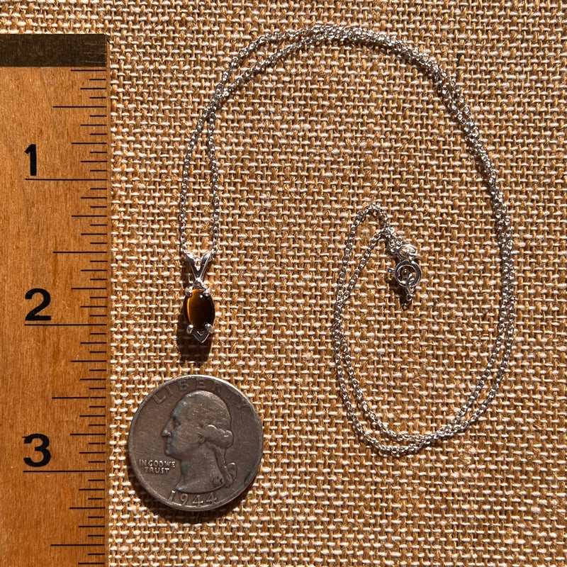 Tiger Eye Necklace Sterling Silver #7758-Moldavite Life