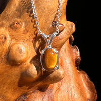 Tiger Eye Necklace Sterling Silver #7759-Moldavite Life
