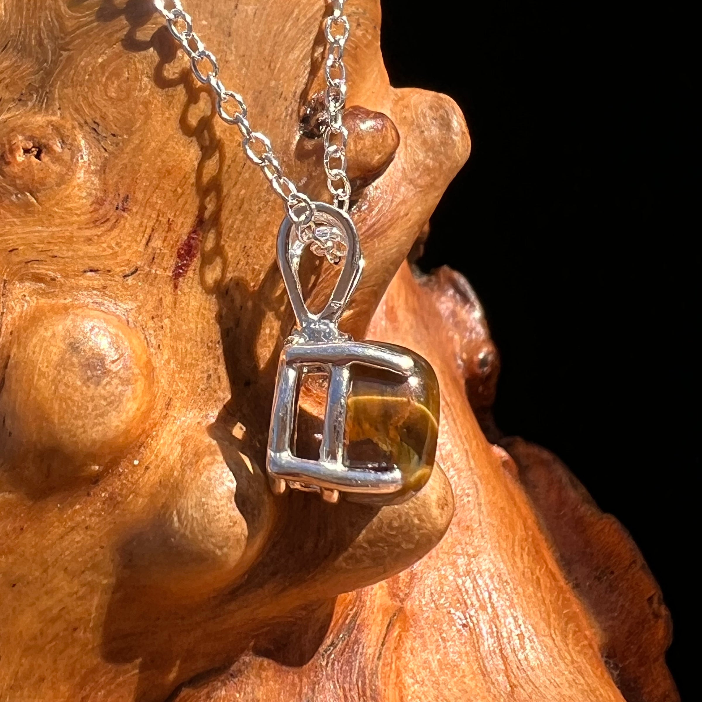 Tiger Eye Necklace Sterling Silver #7760-Moldavite Life