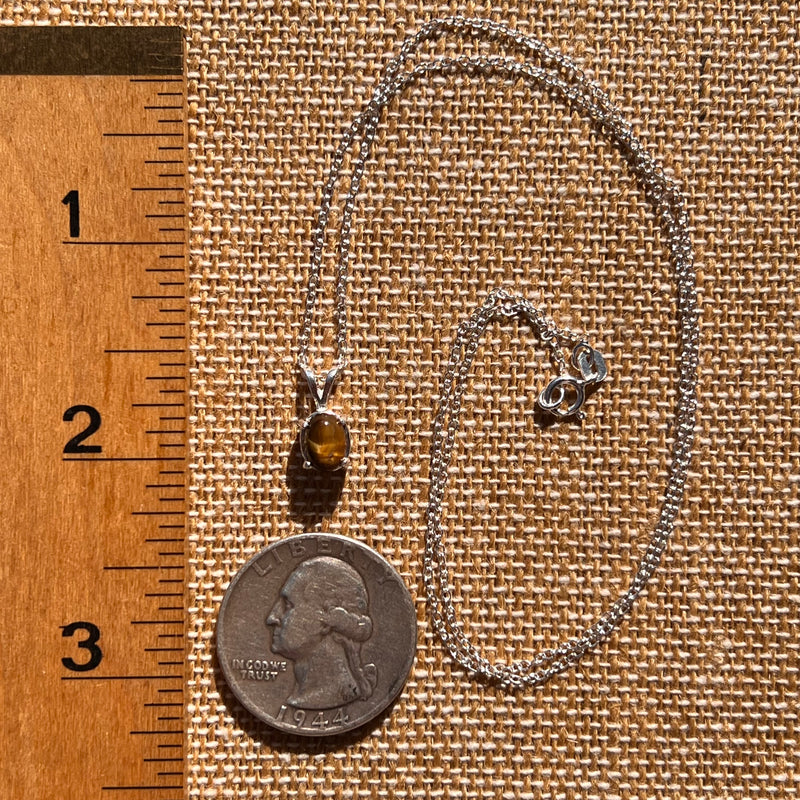 Tiger Eye Necklace Sterling Silver #7760-Moldavite Life
