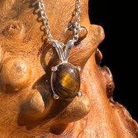 Tiger Eye Necklace Sterling Silver #7762-Moldavite Life