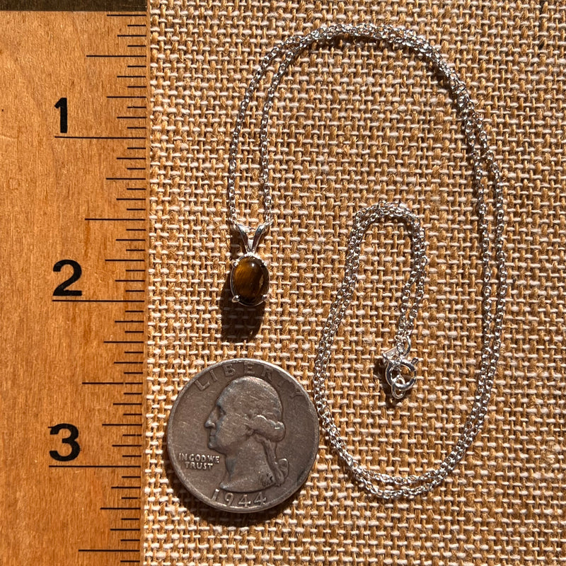 Tiger Eye Necklace Sterling Silver #7765-Moldavite Life