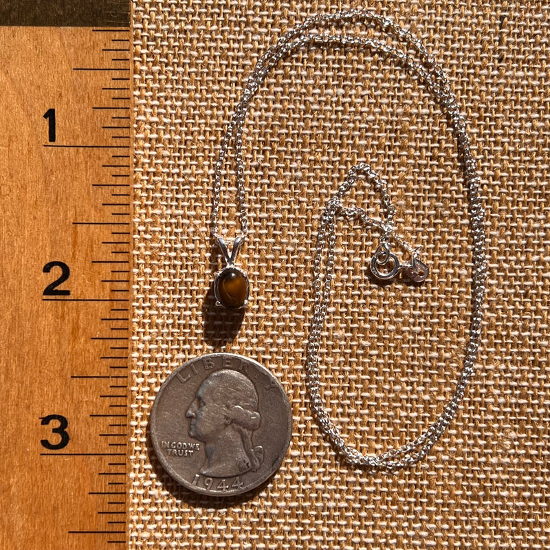 Tiger Eye Necklace Sterling Silver #7767-Moldavite Life