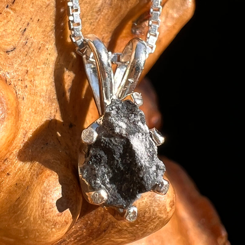 Tiglit Meteorite "Messenger of the Gods" Necklace Sterling #6782-Moldavite Life