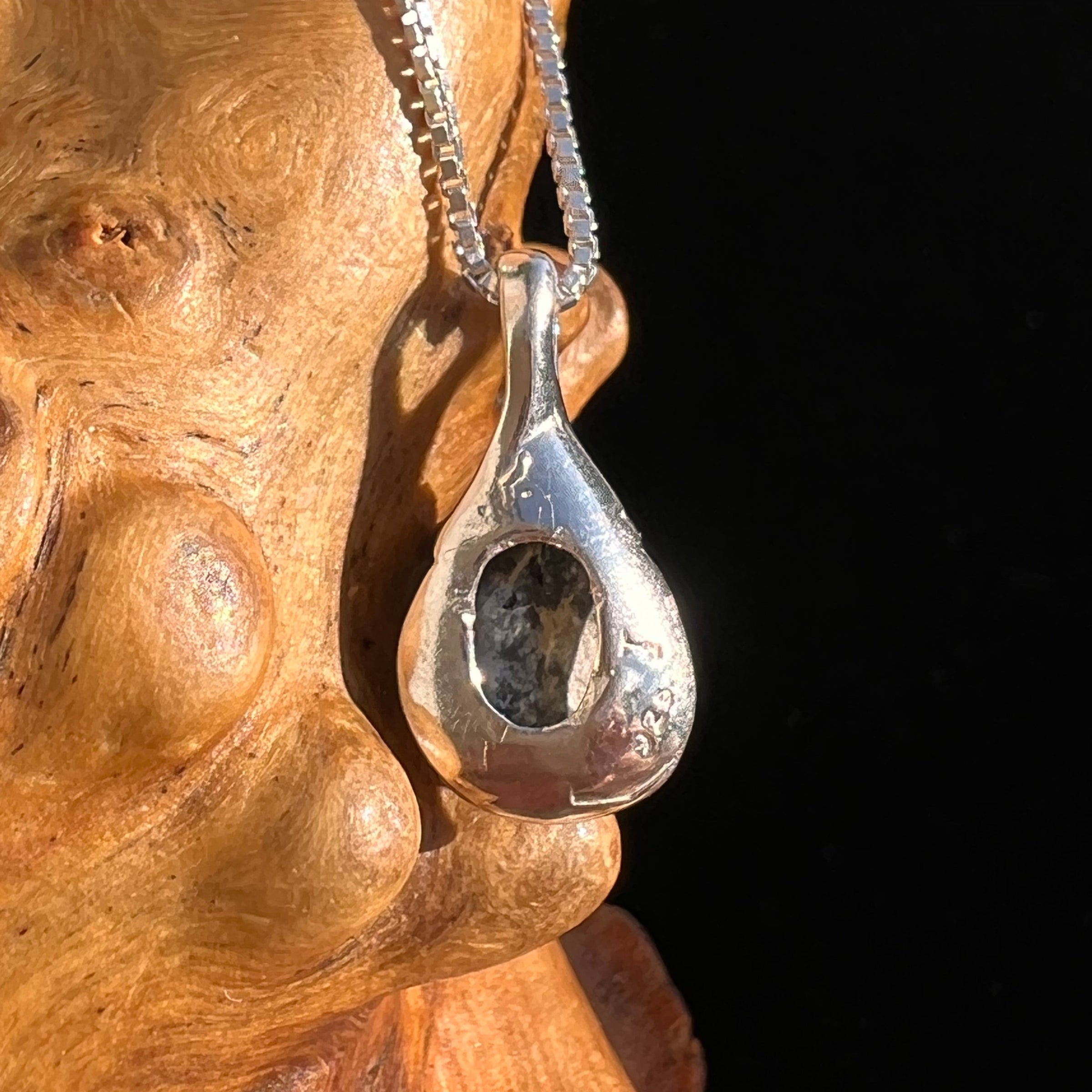 Tiglit Meteorite "Messenger of the Gods" Necklace Sterling #6786-Moldavite Life