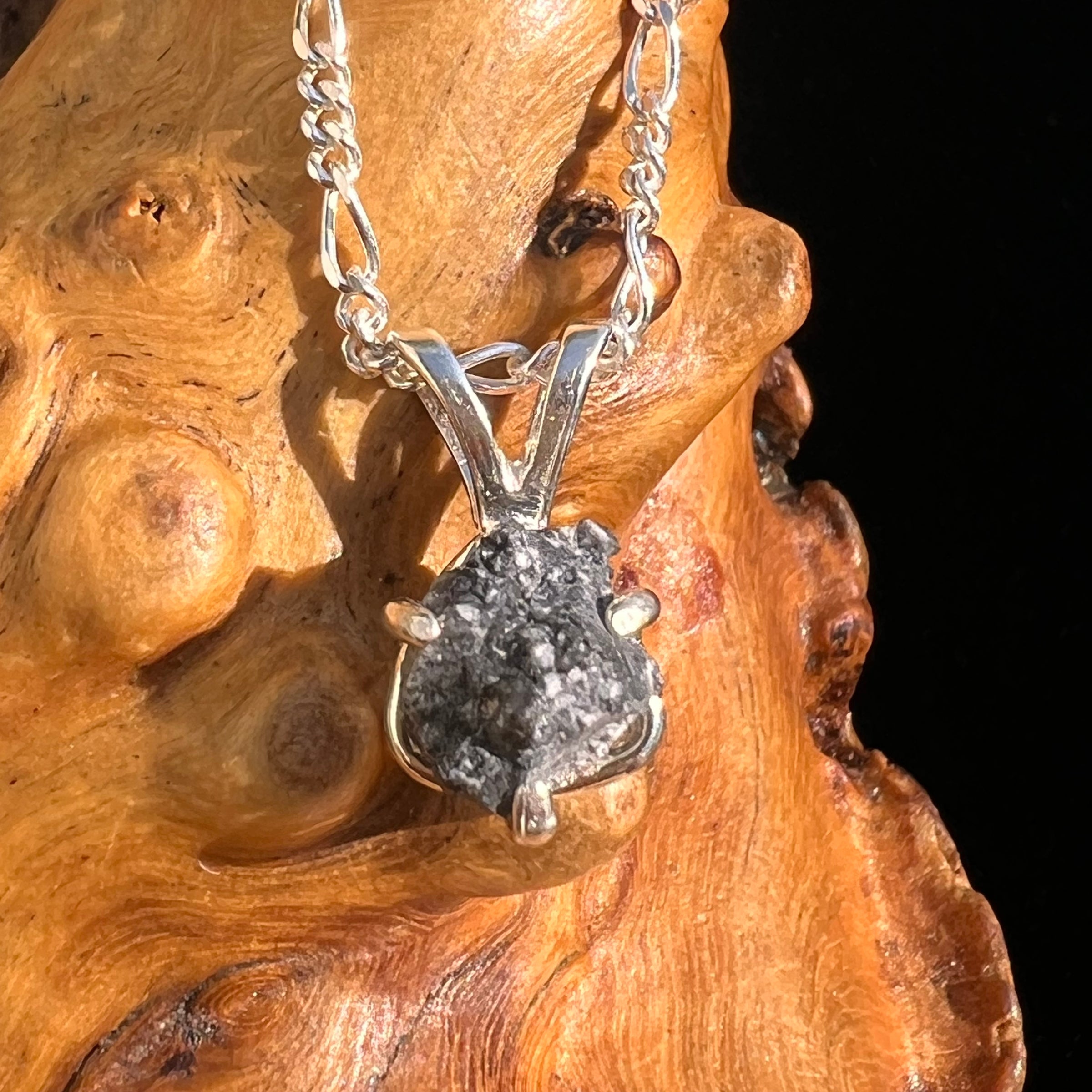 Tiglit Meteorite "Messenger of the Gods" Pendant Sterling #6784-Moldavite Life