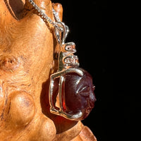 Triple Moon Garnet Necklace Sterling Silver #6626-Moldavite Life