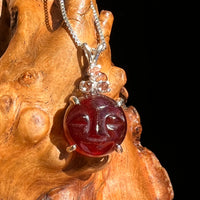 Triple Moon Garnet Necklace Sterling Silver #6626-Moldavite Life