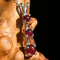 Triple Red Spessartine Garnet Necklace Sterling Silver #6625-Moldavite Life