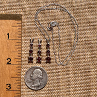 Triple Red Spessartine Garnet Necklace Sterling Silver #6625-Moldavite Life