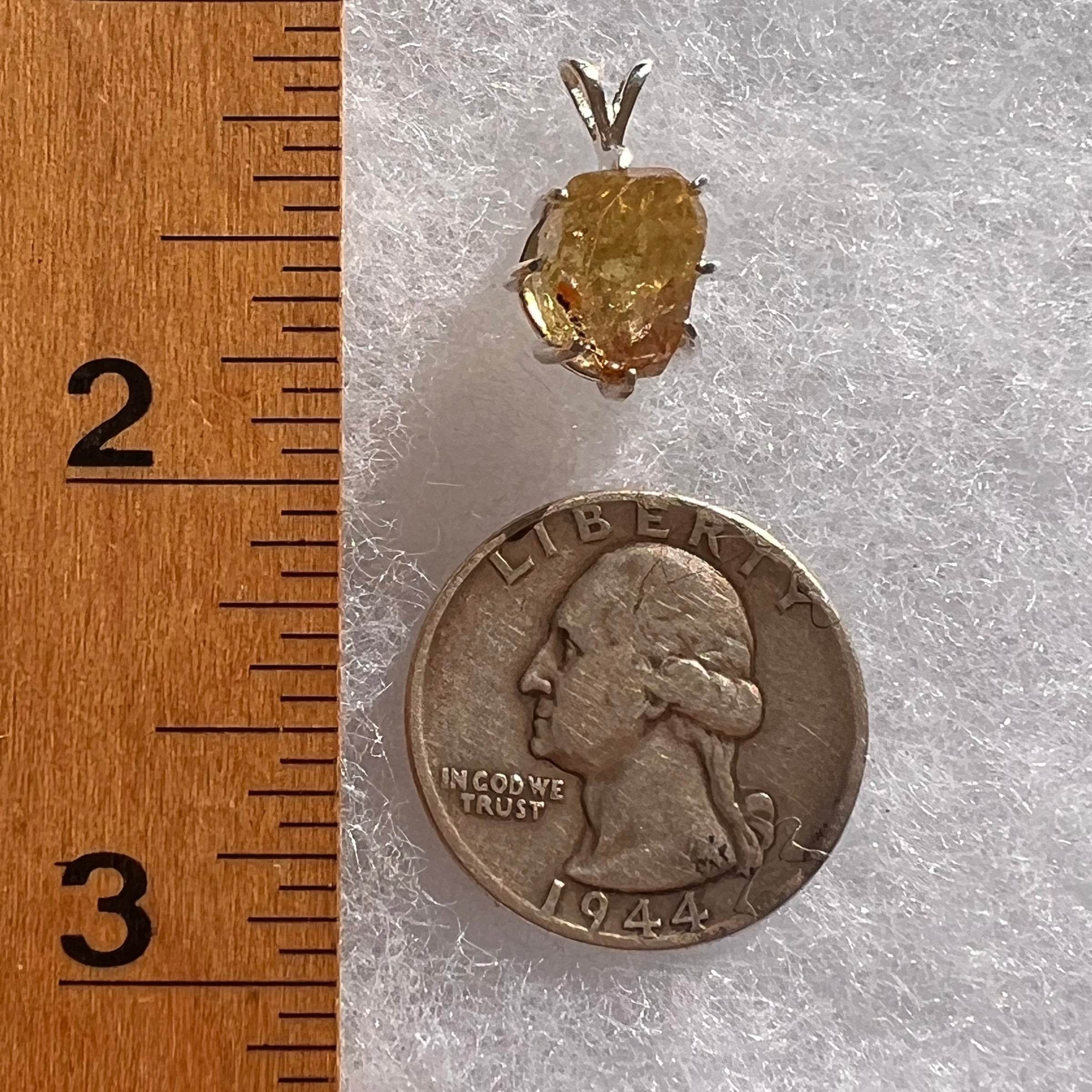 Yellow Apatite Pendant Sterling Silver #5944-Moldavite Life