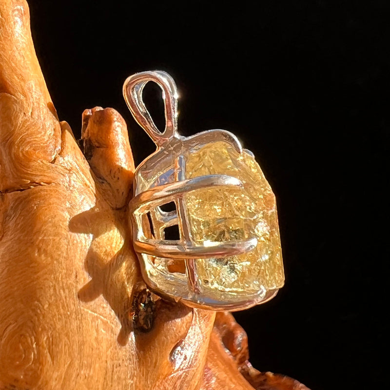 Yellow Apatite Pendant Sterling Silver #5945-Moldavite Life