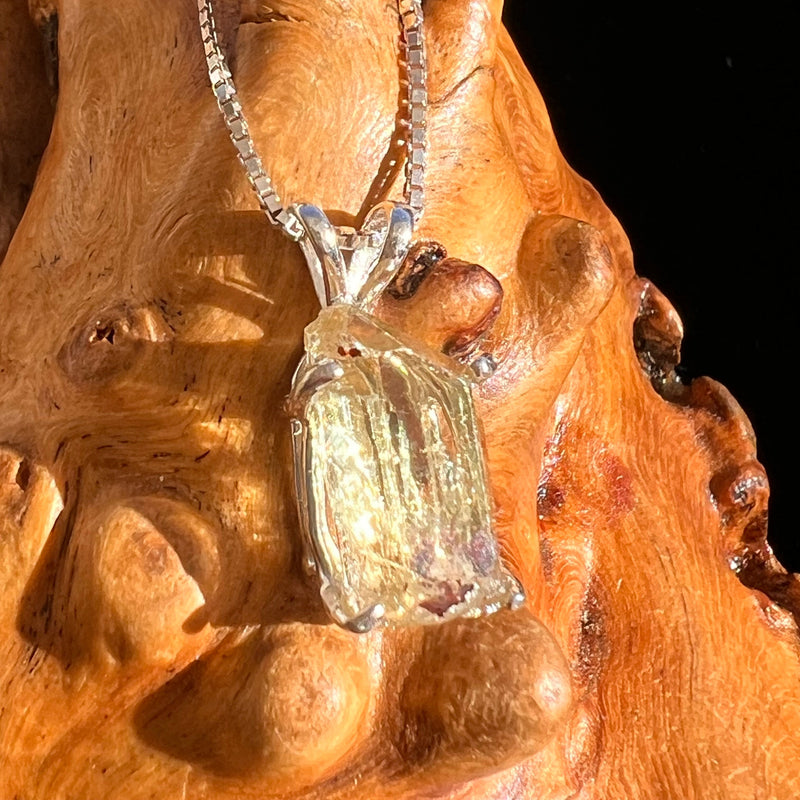 Yellow Apatite Pendant Sterling Silver #5954-Moldavite Life