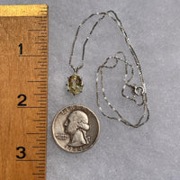 Yellow Danburite Pendant Necklace Sterling Silver #5258-Moldavite Life
