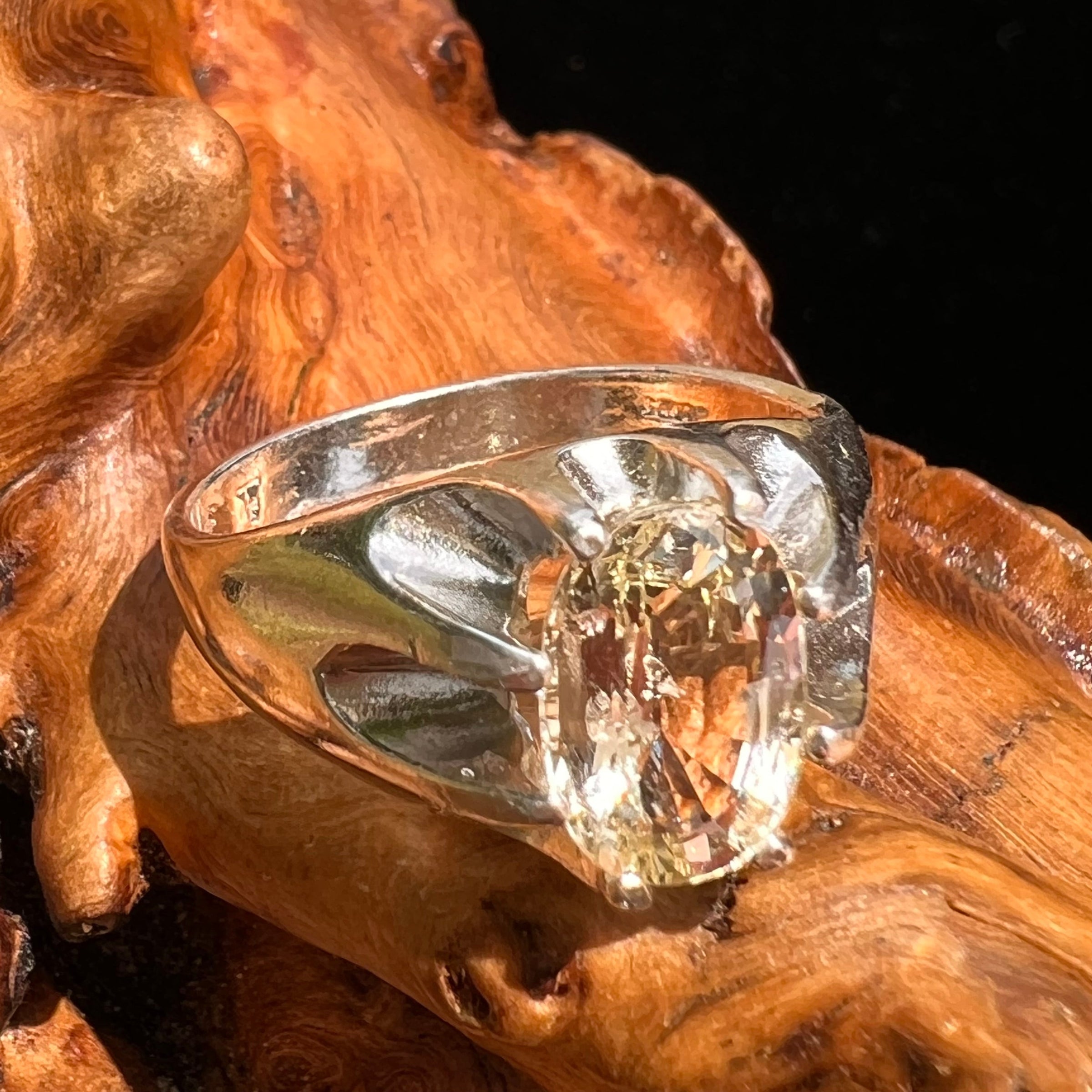 Yellow Danburite Ring Sterling Silver #5263-Moldavite Life