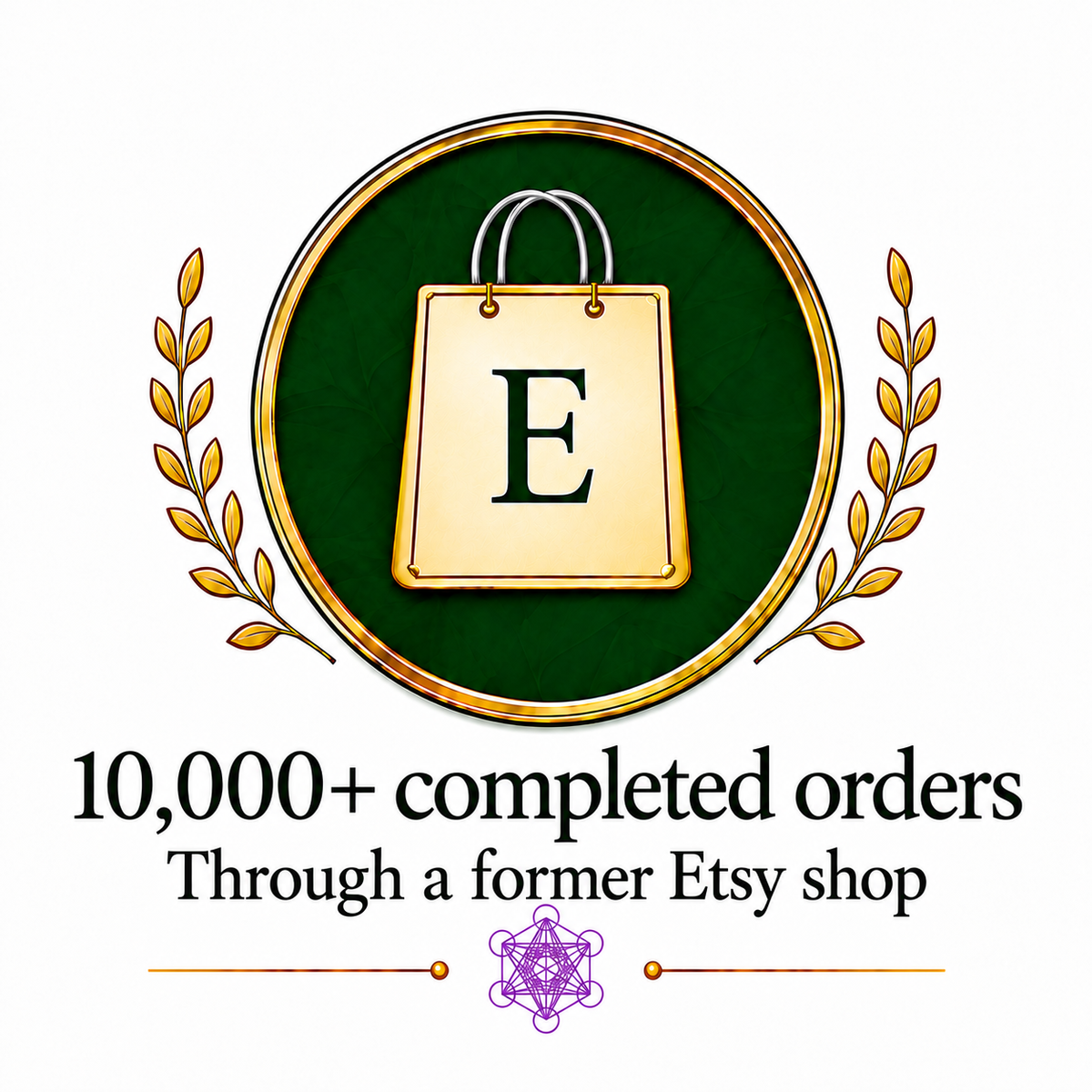 More than 10,000 completed orders through a former Etsy shop.