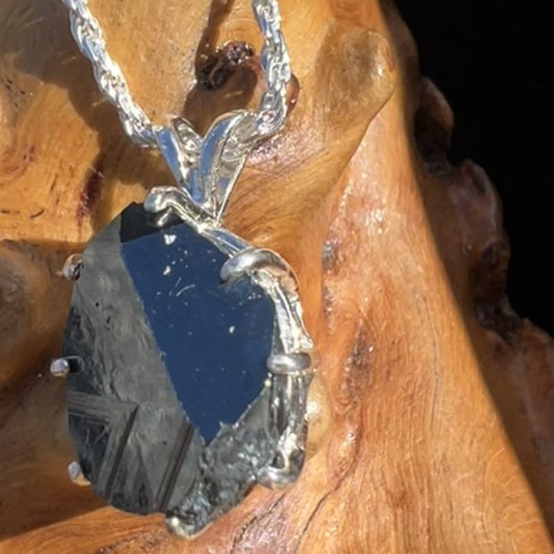 Rare Hematite Crystal Pendant Sterling Silver #7785