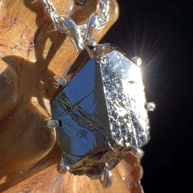 Rare Hematite Crystal Pendant Sterling Silver #7784