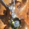 Phenakite & Moldavite Necklace Sterling #7956
