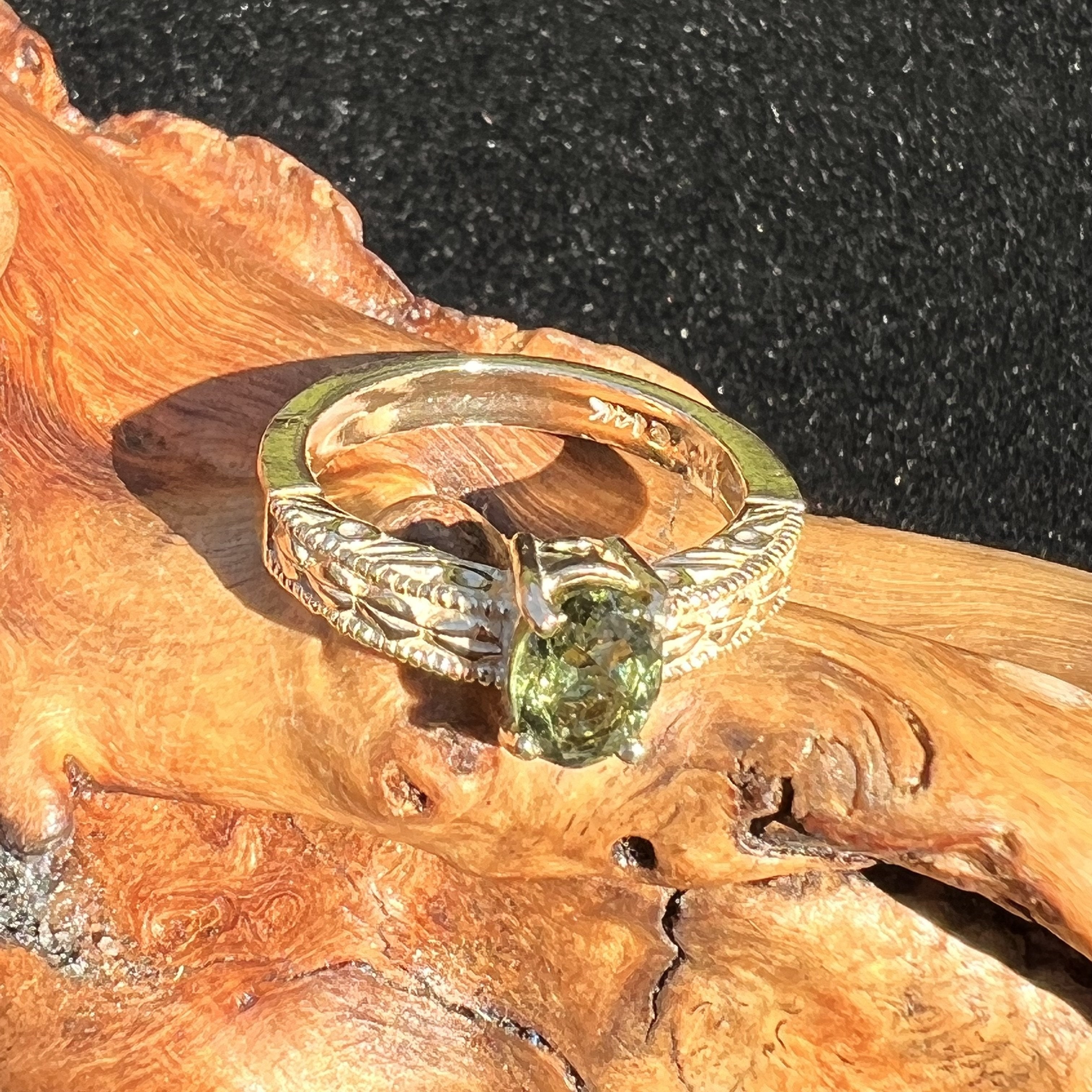 Wire Wrapped shops Moldavite Snake ring