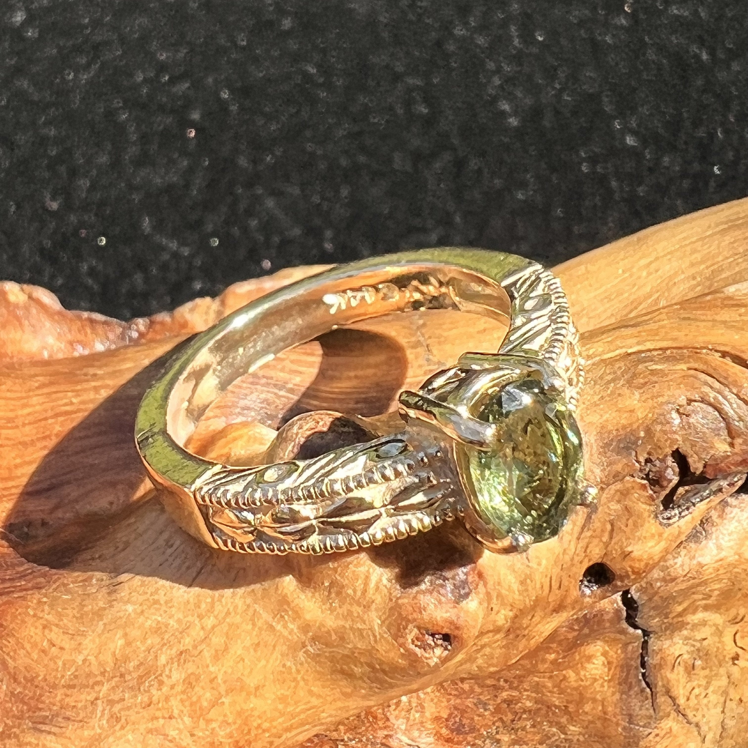 Faceted moldavite ring clearance