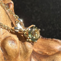 14K Gold Moldavite Pendant Faceted Gem-Moldavite Life