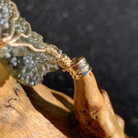 14k Gold Moldavite Pendant Wire Wrapped-Moldavite Life