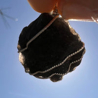 Agni Mani Wire Wrapped Pendant Sterling #3776-Moldavite Life