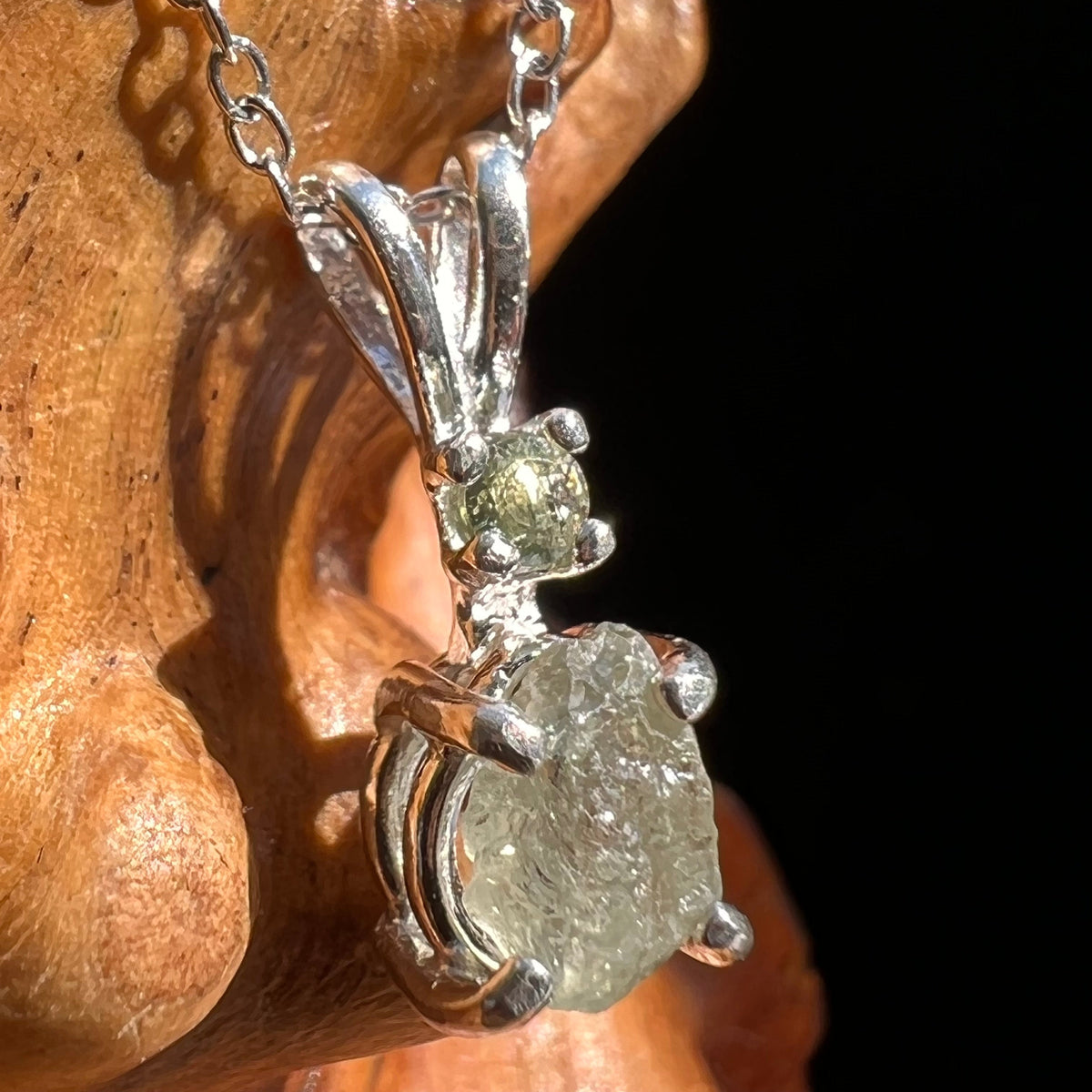 Alexandrite & Moldavite Necklace Silver Sterling #2923-Moldavite Life