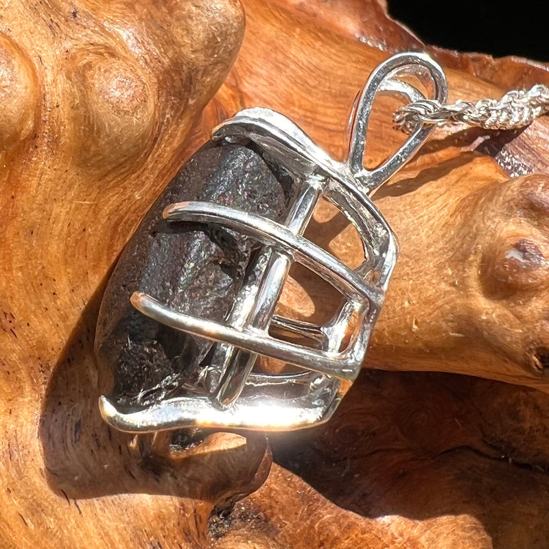 Australite Pendant Necklace Sterling Silver #2949-Moldavite Life