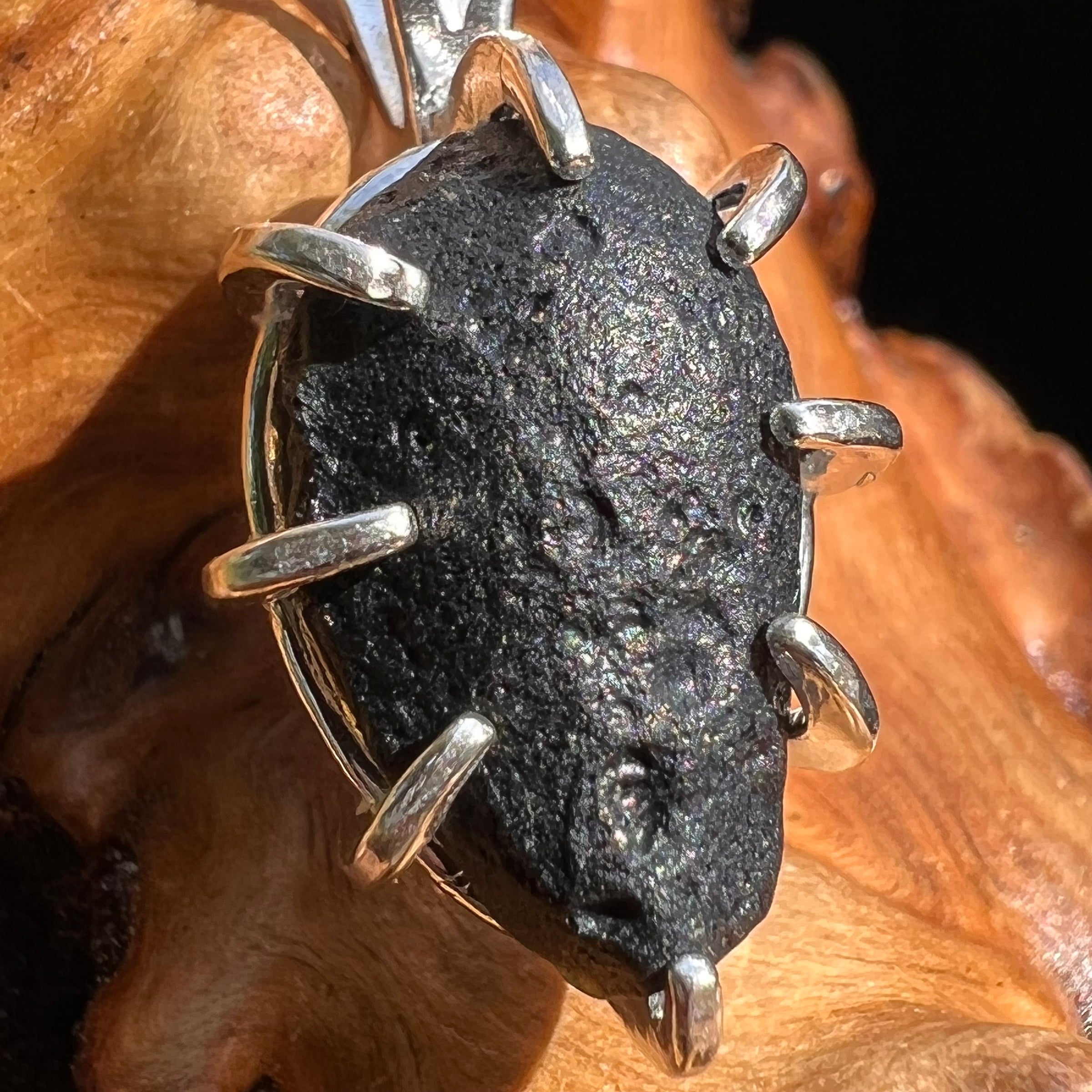 Australite Pendant Necklace Sterling Silver #2950-Moldavite Life