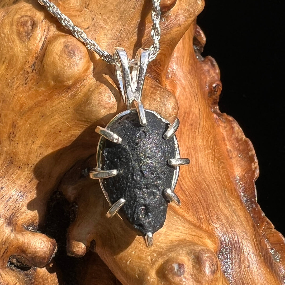 Australite Pendant Necklace Sterling Silver #2950-Moldavite Life