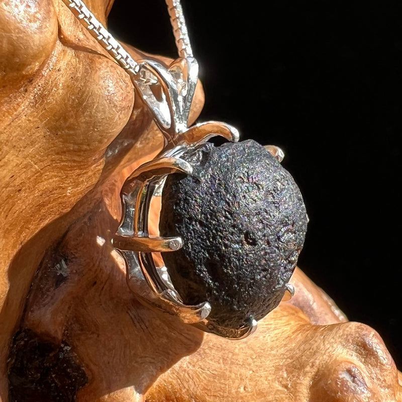 Australite Pendant Necklace Sterling Silver #2951-Moldavite Life
