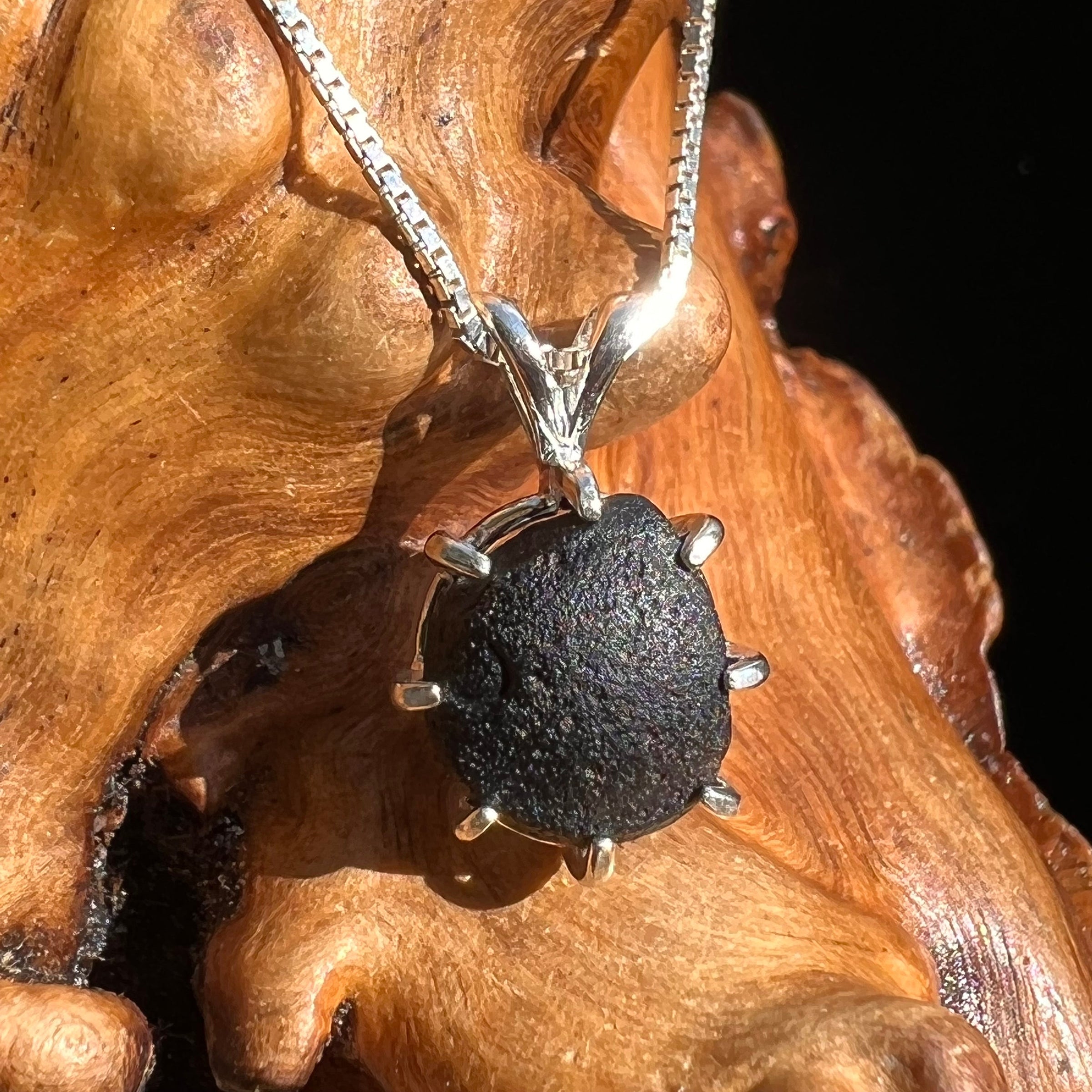 Australite Pendant Necklace Sterling Silver #2954-Moldavite Life