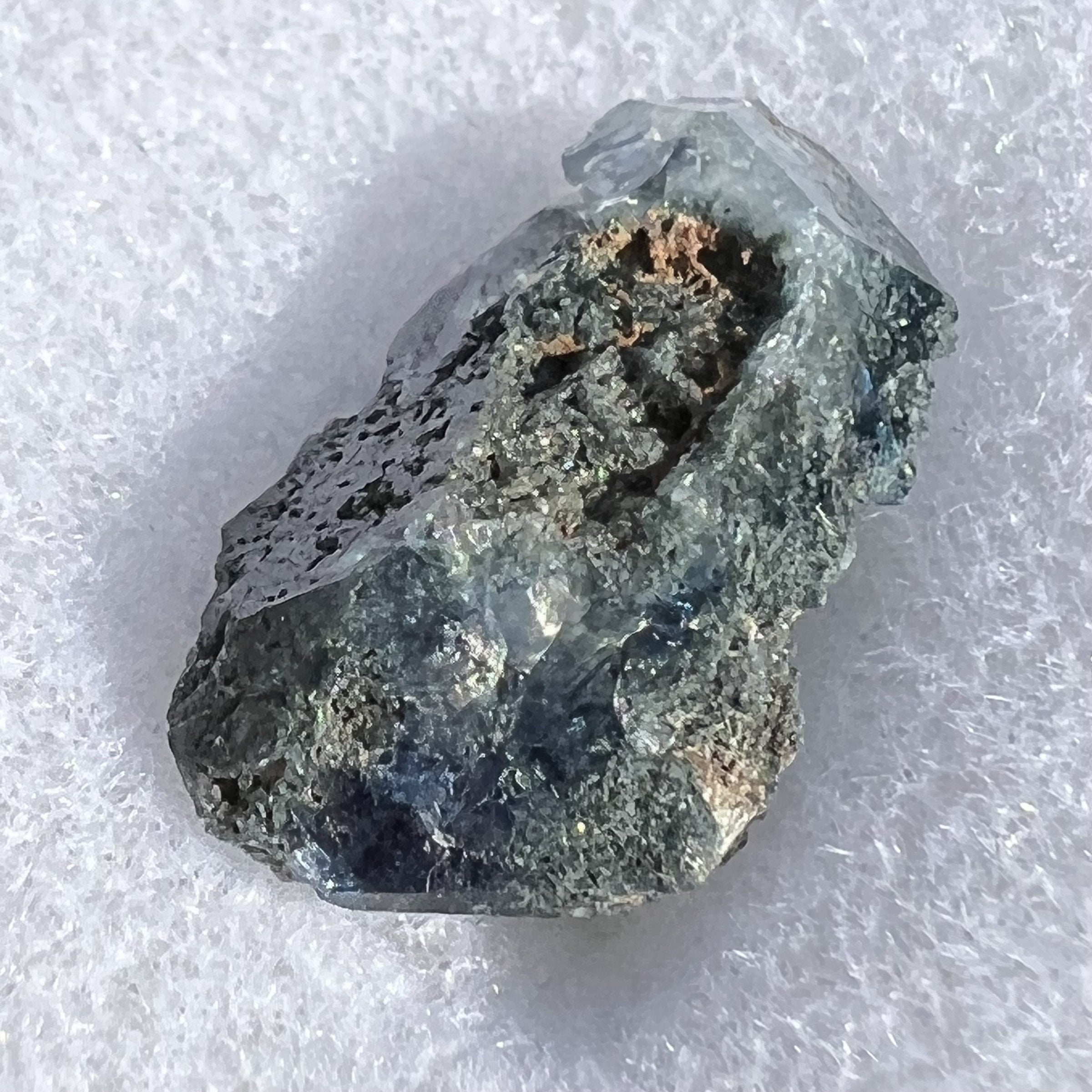 Benitoite Crystal Crossite Included-Moldavite Life