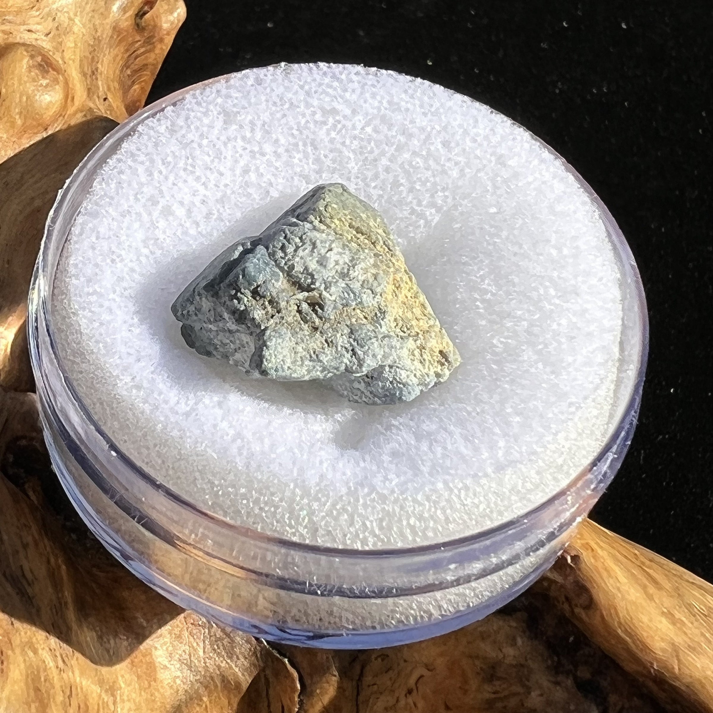 Benitoite Crystal Crossite Included-Moldavite Life
