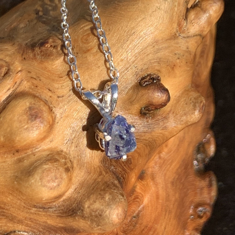 Benitoite Crystal Necklace Silver Natural-Moldavite Life