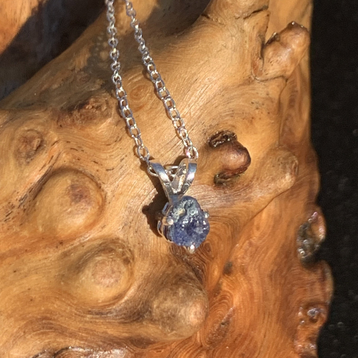 Benitoite Crystal Necklace Silver Natural-Moldavite Life