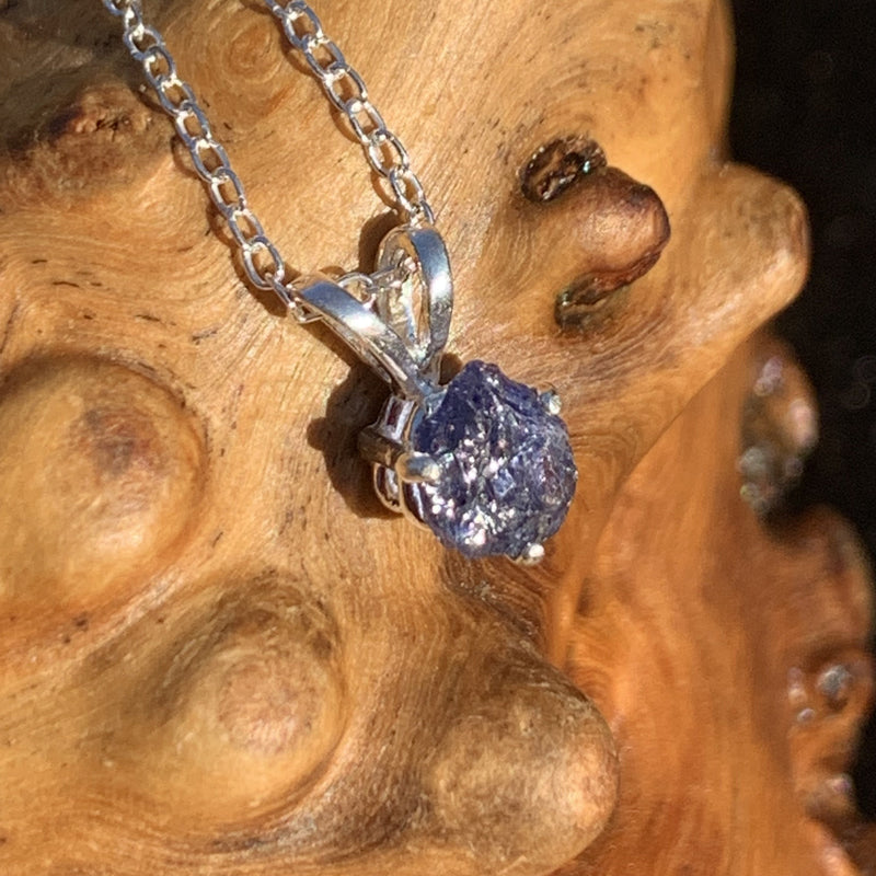 Benitoite Crystal Necklace Silver Natural-Moldavite Life